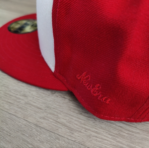 Fear of God "Essentials" New Era Fitted 7 1/2 (Red) - Picture 4 of 4